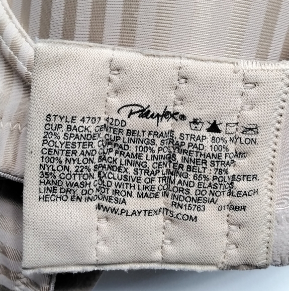 Playtex Secrets Perfectly Smooth Bra.   Size 42DDD - Picture 5 of 5